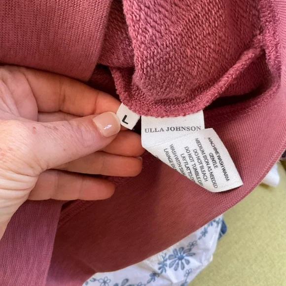 Ulla Johnson Sutton U-neck Puff Sleeve Sweatshirt‎ in Pink Size large - Picture 4 of 6